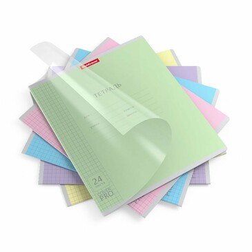 Комплект тетрадей (10 шт.) с пластиковой обложкой на скобе Классика CoverPrо ассорти, А5+, 24 листа, клетка  ErichKrause