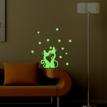 Светящаяся наклейка Светящиеся коты Виниловая лепота