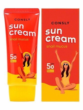 Солнцезащитный крем с муцином улитки SPF 50+/PA+++ для комбинированной и жирной кожи, 50мл Consly