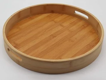 Круглый поднос из бамбука для сервировки 30х30x5 см Arya Home