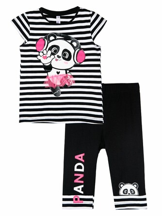 Комплект (футболка, леггинсы укороченные) Panda Band PlayToday