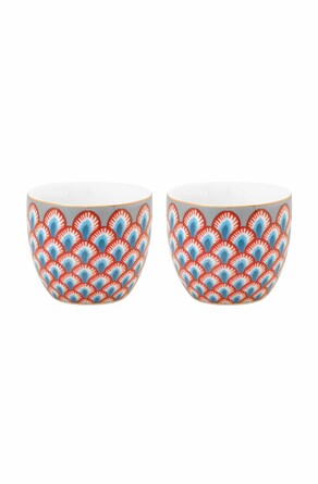 Набор подставок для яиц (2 шт.) Flower Festival Scallop Red-Light Blue Pip Studio