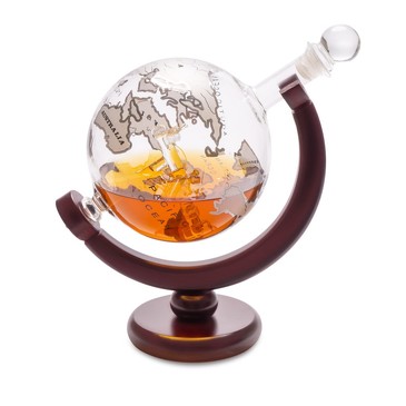 Декантер для виски с деревянной подставкой Globe, 0,8 л Balvi