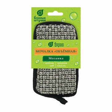 Мочалка объёмная Мозаика 10х17,5х2,5 см, Банные Штучки