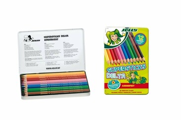 Карандаши цветные, 12 цветов в металлической коробке Jolly