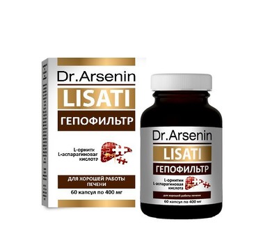 Концентрированный пищевой продукт Lisati (Лизаты) Гепофильтр 60 капсул Dr Arsenin