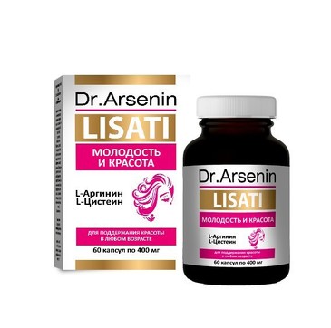 Концентрированный пищевой продукт Lisati (Лизаты) Молодость И Красота 60 капсул Dr Arsenin