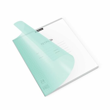 Комплект тетрадей (10 шт.) с пластиковой обложкой на скобе Классика CoverPrо Pastel, мятный, А5+, 24 листа, клетка  ErichKrause