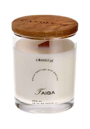 Свеча ароматическая с деревянным фитилем Taiga (Тайга) 250 мл Candle me