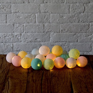 Гирлянда из 10 хлопковых шариков (от батареек) Lares&Penates