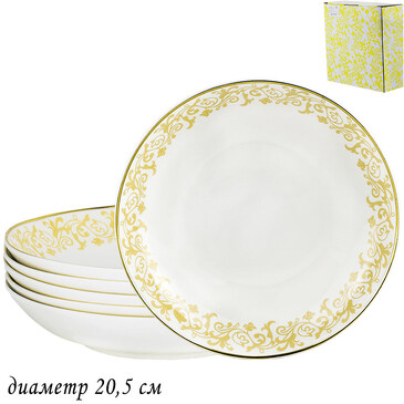 Набор глубоких тарелок (6 шт. по 20,5 см) Damask Lenardi