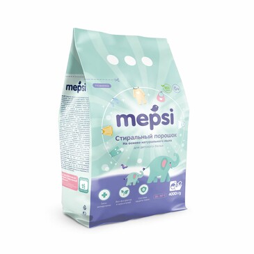 Стиральный порошок на основе натурального мыла гипоаллергенный для детского белья 4000 гр.  Mepsi