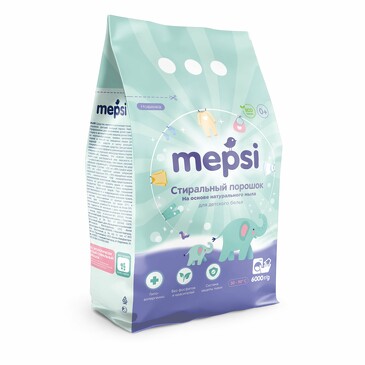 Стиральный порошок на основе натурального мыла гипоаллергенный для детского белья 6000 гр.  Mepsi