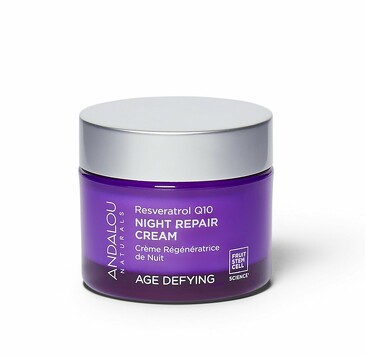 Крем для лица ночной Восстанавливающий Ресвератрол и Q10, 50 г Andalou Naturals
