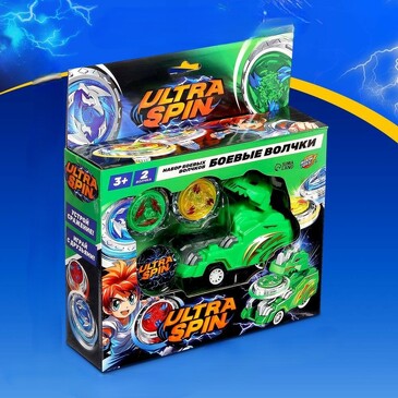 Набор волчков Ultra Spin Дино, с устройством запуска Woow Toys