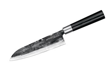 Набор: нож кухонный Super 5 Сантоку 182 мм, гвоздичное масло, салфетка Samura
