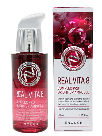 Сыворотка для лица питательная с витаминным комплексом real vita 8 complex pro bright up ampoule 30 мл Enough