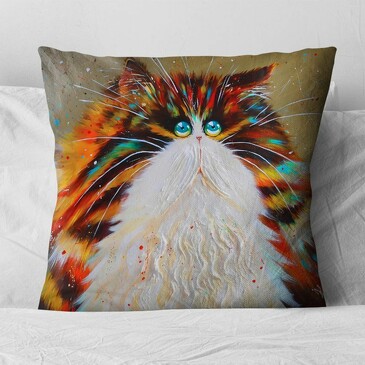 Подушка декоративная Радужный Кот Семейка котиков ар 1412 40х40 см Zaberite