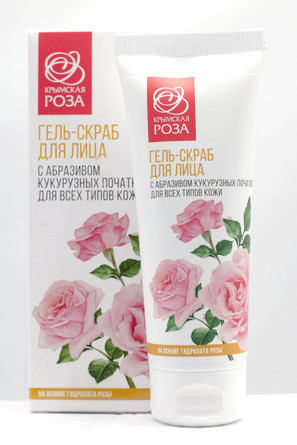 Гель-скраб для лица с абразивом кукурузных початков Роза (30 мл) Крымская Роза