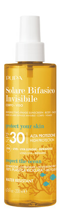 Спрей для лица и тела солнцезащитный двухфазный Invisible Two-Phase Sunscreen SPF30, 200 мл Pupa