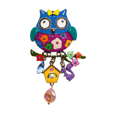 Брошь Сова с домиком Shadore Sand Song