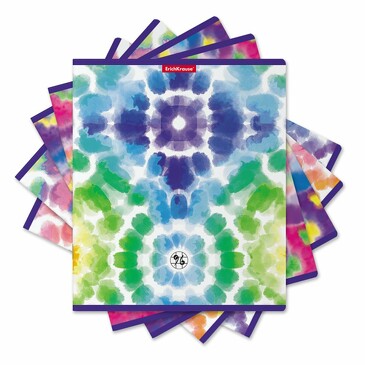 Комплект общих тетрадей (5 шт.) Tie-Dye, 96 листов, клетка, глянцевая ламинация  ErichKrause