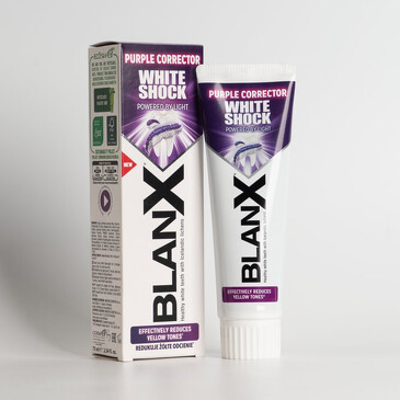 Зубная паста отбеливающая с фиолетовым корректором цвета, 75 мл BlanX