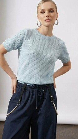 Футболка из фактурного вязанного трикотажа Nastya Sergeeva by May Be