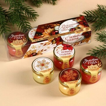 Подарочный набор крем-мёда Роскошного года (4 шт. по 30 г) Фабрика счастья