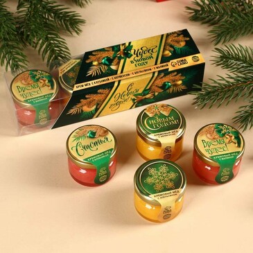 Подарочный набор крем-мёда Чудес (4 шт. по 30 г) Фабрика счастья