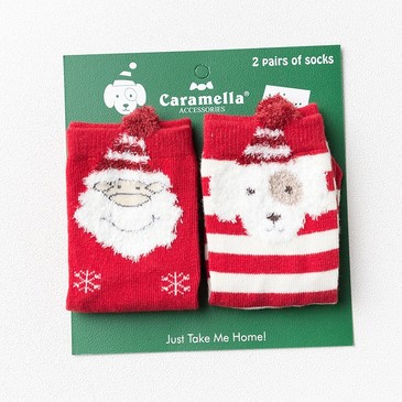 Носки детские Дед мороз и собачка (2 пары) Caramella
