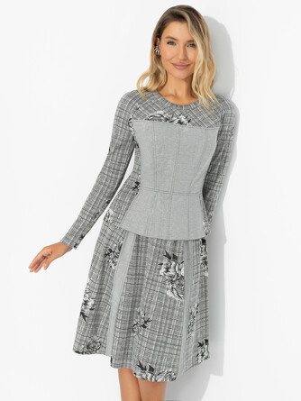 Костюм (лонгослив и юбка) Инста-стиль Charuttimoda