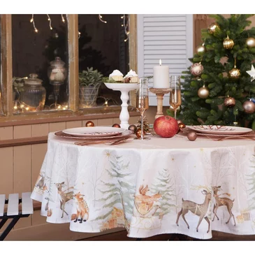 Скатерть Christmas forest круглая Этель