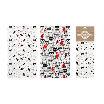 Набор полотенец Cat Hero (2 шт. 45х60) (170 г/м²) Самойловский Текстиль