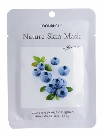 Маска тканевая blueberry nature skin mask 23 мл Foodaholic