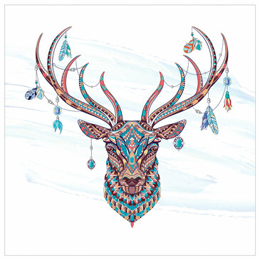 Картина стразами сияющая, 30х30 см Олень Остров Сокровищ