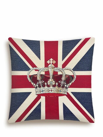 Наволочка декоративная 45х45 см Англия винтаж Корона Le Gobelin