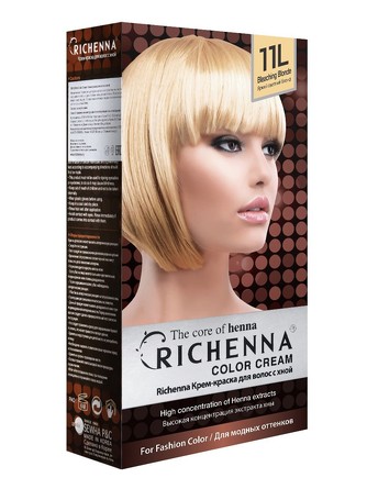 Крем-краска для волос с хной №11L (Bleaching Blonde), 60 мл. /60 мл. Richenna