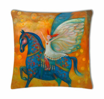 Наволочка декоративная Синий конь и ангел 40х40 см Zaberite