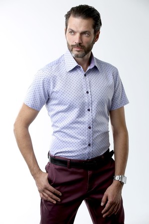 Рубашка приталенная (slim fit) с коротким рукавом Nicolo Angi