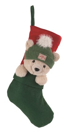 Носок для подарков с мишкой зелено-красный 39 см TonoSUTono