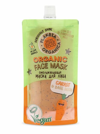 Маска для лица Омолаживающая Skin Super Food Carrot & basil seeds, 100 мл Planeta Organica
