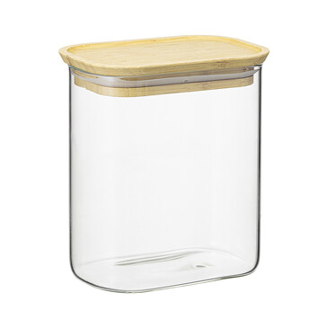 Банка для хранения прямоугольная Glass Bamboo 950 мл Smart Solutions