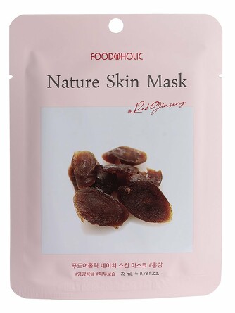 Маска тканевая red ginseng nature skin mask 23 мл Foodaholic