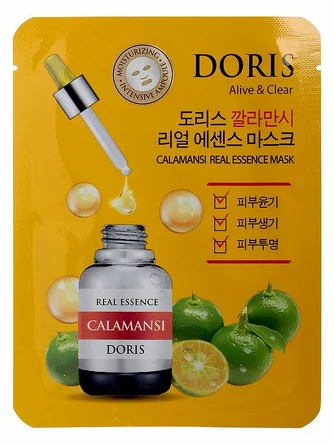 Маска на тканевой основе doris calamansi real essence mask 25 мл Jigott