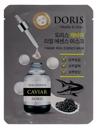 Маска на тканевой основе doris caviar real essence mask 25 мл Jigott