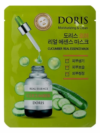 Маска на тканевой основе doris cucumber real essence mask, 25 мл Jigott