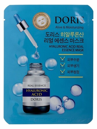 Маска на тканевой основе doris hyaluronic acid real essence mask, 25 мл Jigott