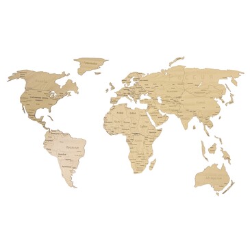 Деревянная карта мира 150х80. Countries Rus Afi Design