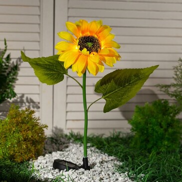 Фонарь садовый на солнечной батарее Подсолнух, 80 см, 5 led Luazon Lighting